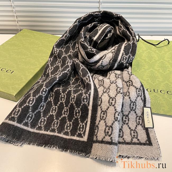 Gucci Black And White Scarf 32x180cm - 1