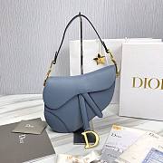 Dior Saddle Blue Gold 25.5x20x6.5cm - 1