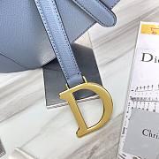 Dior Saddle Blue Gold 25.5x20x6.5cm - 6