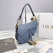 Dior Saddle Blue Gold 25.5x20x6.5cm - 5