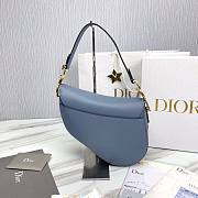 Dior Saddle Blue Gold 25.5x20x6.5cm - 3