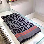 Fendi FF Poncho Multicolor Wool and Silk In Black 140x140cm - 2