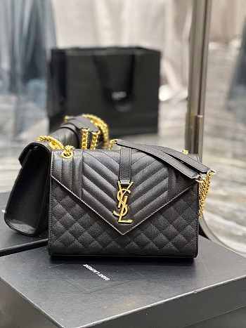 YSL Envelope Black Gold 24cm