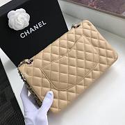 Chanel Flap Bag Lambskin Beige Silver 25cm - 6