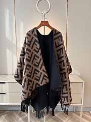 Fendi Multicolour Wool And Cashmere Poncho 140x150 - 1