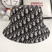 Dior Teddy D CD Oblique Black Reversible Small Brim Bucket Hat - 4