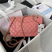 Chanel Lambskin & Gold-Tone Metal Bright Pink 25x15x6cm - 2