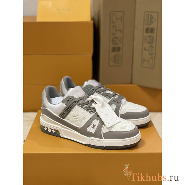 Louis Vuitton LV Trainer Sneaker Low White Gray - 1