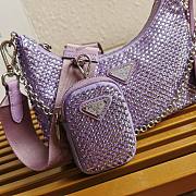 Prada Re-Edition 2005 Satin Bag Purple 22x18x6.5cm - 5