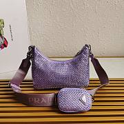 Prada Re-Edition 2005 Satin Bag Purple 22x18x6.5cm - 4