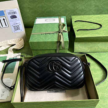 Gucci Marmont Small Shoulder Black Bag 24x12x7cm