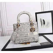 Dior Medium Lady D-Lite Handbag Grey 24x20x11cm - 1