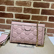 Gucci GG Matelassé Leather Shoulder Bag Pink 26x17.5x8cm  - 4