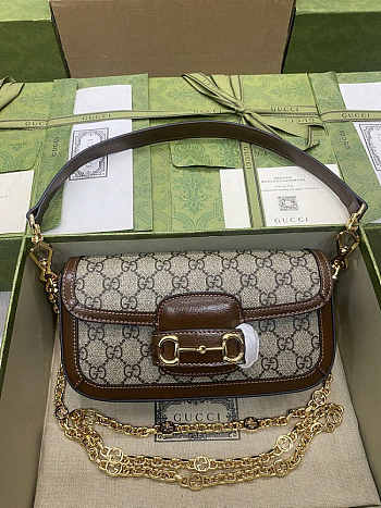 Gucci Horsebit 1955 Shoulder Bag Brown 24x13x5cm