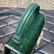 Valentino Vsling Mini Handbag with Sparkling Embroidery Green 19x13x9cm - 6