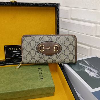 Gucci Horsebit 1955 Zip Around Wallet Brown 19x10x2.5cm