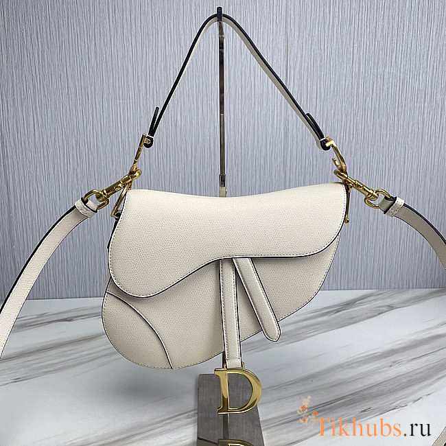 Dior Saddle With Strap White 25.5x20x6.5cm - 1