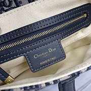 Dior Saddle With Strap Blue Oblique Jacquard 25.5x20x6.5cm - 3