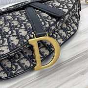 Dior Saddle With Strap Blue Oblique Jacquard 25.5x20x6.5cm - 2