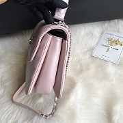 Chanel Top Handle Trendy Chevron Light Pink With Silver 25x17x12cm - 4