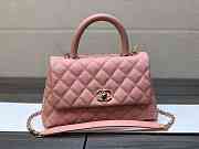 Chanel Medium Flap Bag With Top Handle Caviar Gold Pink 14x23x10cm - 1