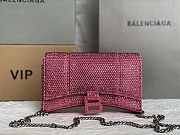 Balenciaga Hourglass Wallet On Chain In Pink 19x12x5cm - 1