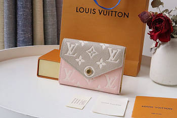 Louis Vuitton LV Victorine Wallet Pink And Yellow 12x9.5x1.5cm