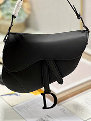 Dior Saddle Bag With Strap Black 25.5x20x.6.5cm - 5