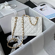 Chanel Flap Bag White Caviar Gold 23cm - 4