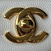 Chanel Flap Bag White Caviar Gold 23cm - 5