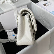 Chanel Flap Bag White Caviar Silver 23cm - 4