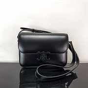 Celine Triomphe Bag In Shiny Calfskin All Black 22x16.5x7cm - 1