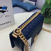 Chanel Leboy Bag Caviar Navy Blue Gold 25cm - 5