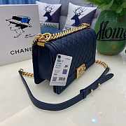 Chanel Leboy Bag Caviar Navy Blue Gold 25cm - 3