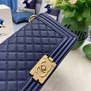 Chanel Leboy Bag Caviar Navy Blue Gold 25cm - 2