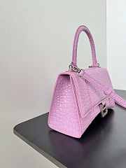 Balenciaga Hourglass Crocodile Pink 23x10x24cm - 5