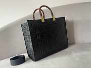 Fendi Sunshine Medium Black Leather Shopper 35x31x17cm - 5