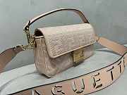 Fendi Baguette Pink FF Canvas Bag 27x6x15cm - 5