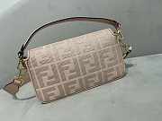 Fendi Baguette Pink FF Canvas Bag 27x6x15cm - 3