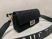 Fendi Baguette Black FF Canvas Bag 27x6x15cm - 6