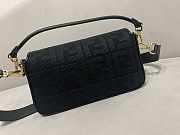 Fendi Baguette Black FF Canvas Bag 27x6x15cm - 3