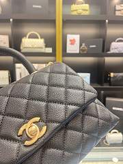 Chanel Coco Handle Cavier Black Gold Hardware 24cm - 4