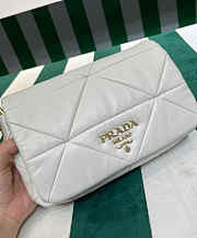 Prada System Nappa Patchwork Shoulder Bag White 24x15x7.5cm - 5