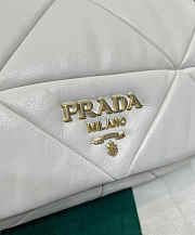 Prada System Nappa Patchwork Shoulder Bag White 24x15x7.5cm - 3