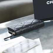 Chanel Classic Zipped Coin Purse Black Silver Caviar 7.5x11x2cm - 6