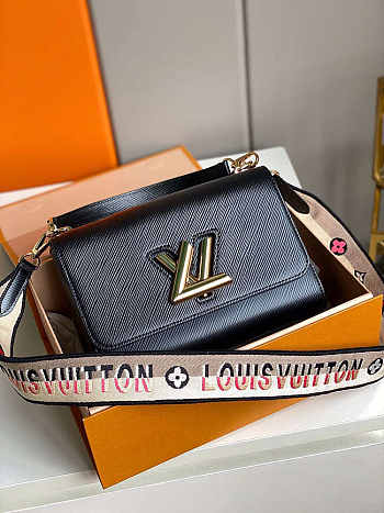 Louis Vuitton LV Twist MM Bag Black 23 x 17 x 9.5 cm