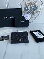 Chanel Card Holder Wallet Caviar Black Silver 11x8.5x3cm - 1