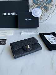 Chanel Card Holder Wallet Caviar Black Silver 11x8.5x3cm - 5