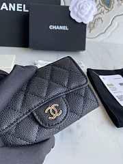 Chanel Card Holder Wallet Caviar Black Silver 11x8.5x3cm - 3