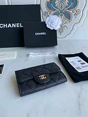 Chanel Card Holder Wallet Caviar Black Gold 11x8.5x3cm - 4